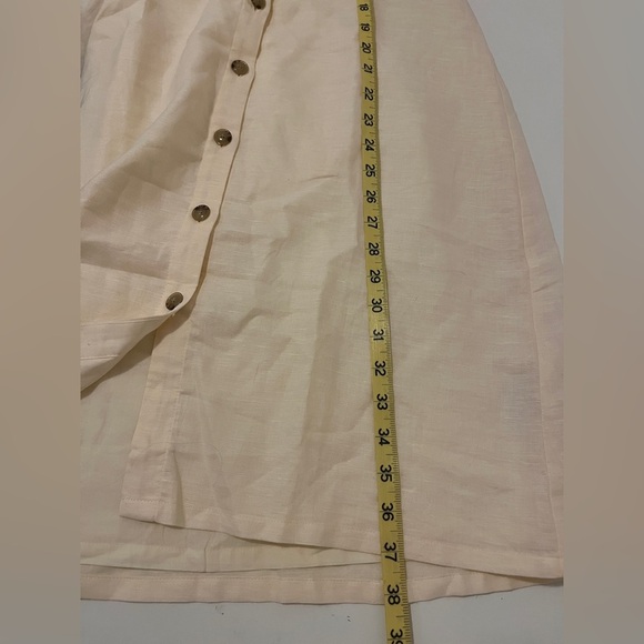 J.Crew Cream Color V-Neck Sleeveless Button Down Linen Blend A-Line Dress Size 8 - Picture 10 of 10